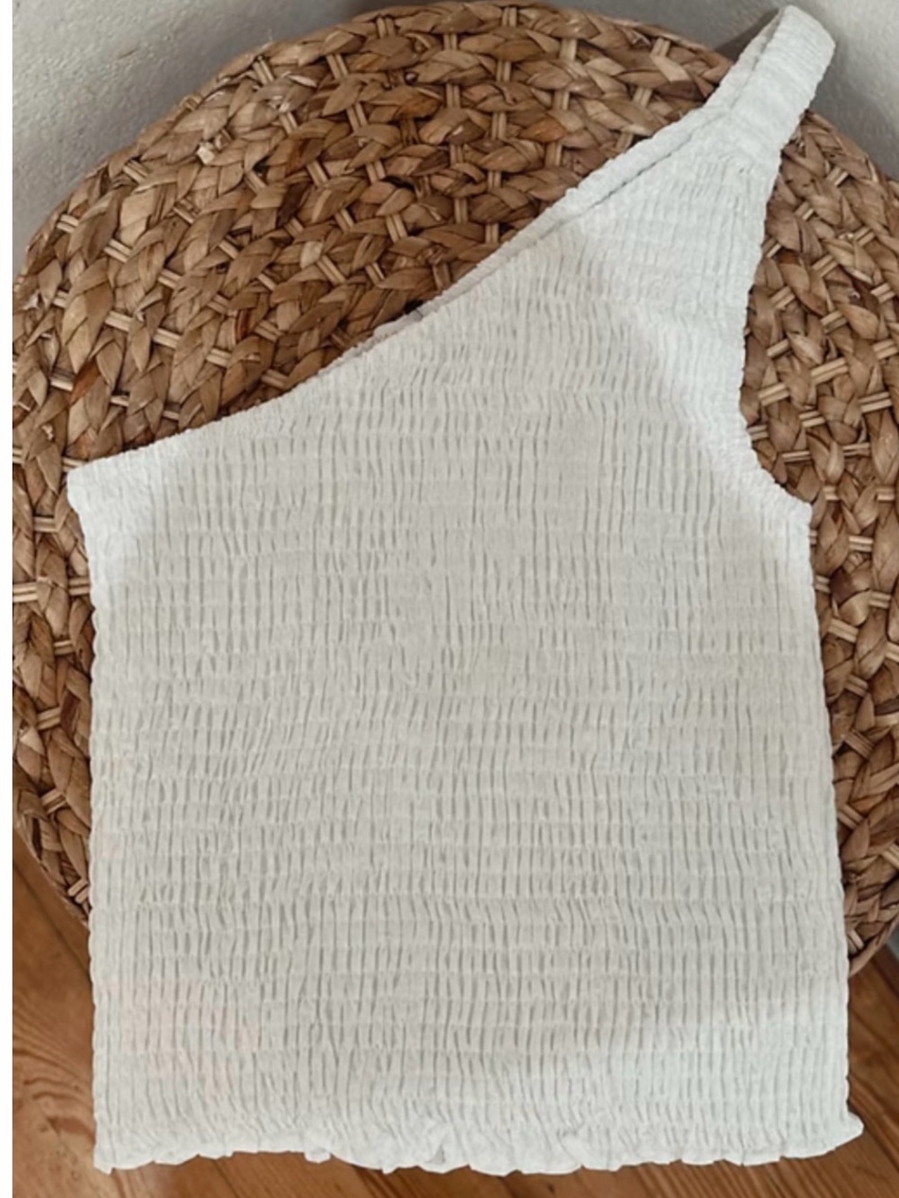 Olivaceous White Textured Blouse
